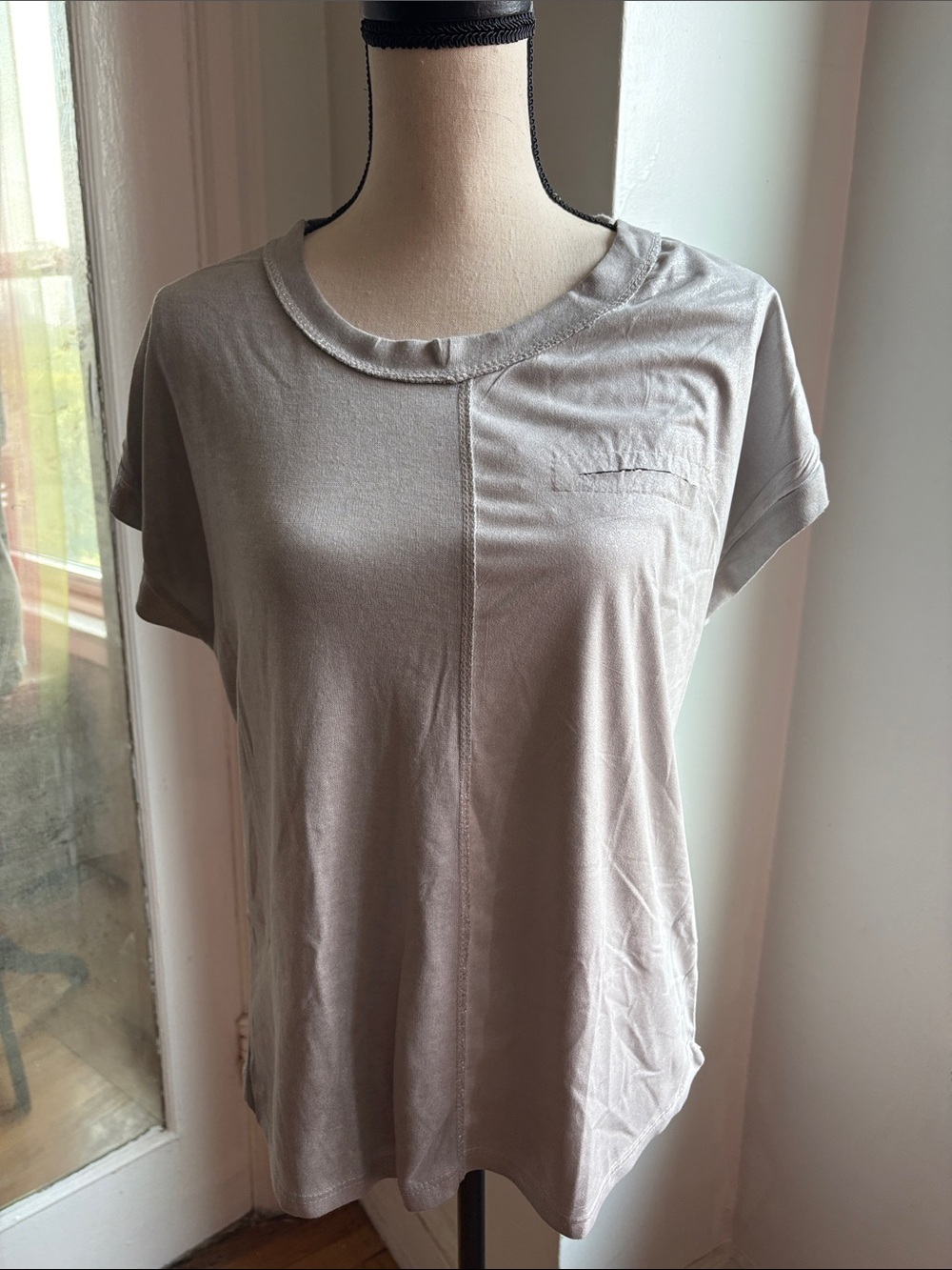 [The Porter Collective] Silver/Gray Jersey Top